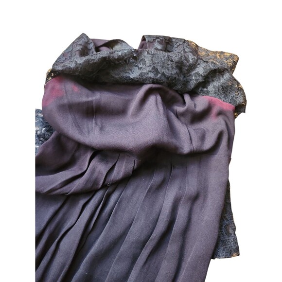 Scarlett Vintage 90s Whimsigoth Minidress Size 7 Black Lace Fairy Grunge Pleated - Picture 7 of 9